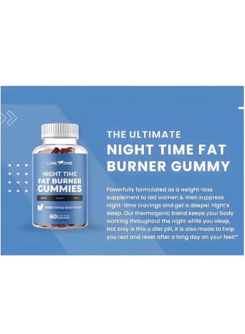 LINE ONE Night Time Fat Burner Gummy Curbs Appetite Slimmer Tummy Powerful Weight Loss for Women and Men - 60 Gummies - Image 4